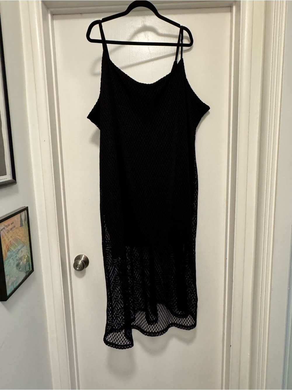 H&M Divided Black Crochet Slip Dress - Spaghetti Straps
